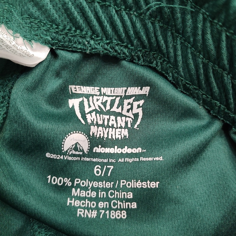 Teenage Mutant Ninja Turtles Green Boys Baseball Jersey Shirt Shorts Sz 6/7 TNT - Picture 8 of 9